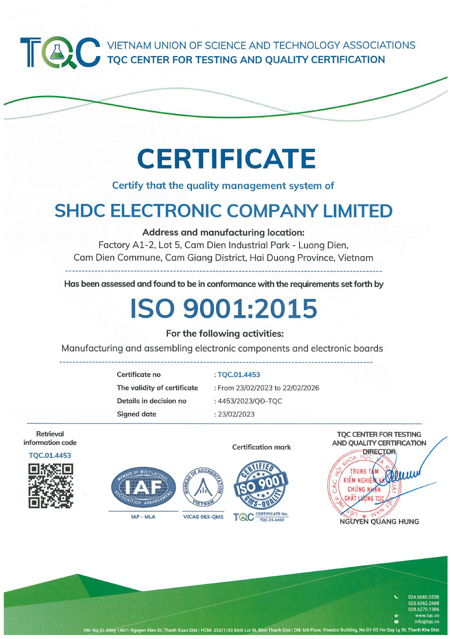 SHDC ISO 9001:2015 – Quality Management System