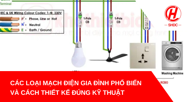 Các loại mạch điện gia đình phổ biến và cách thiết kế đúng kỹ thuật