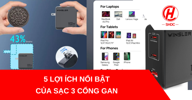 Sạc 3 cổng GaN